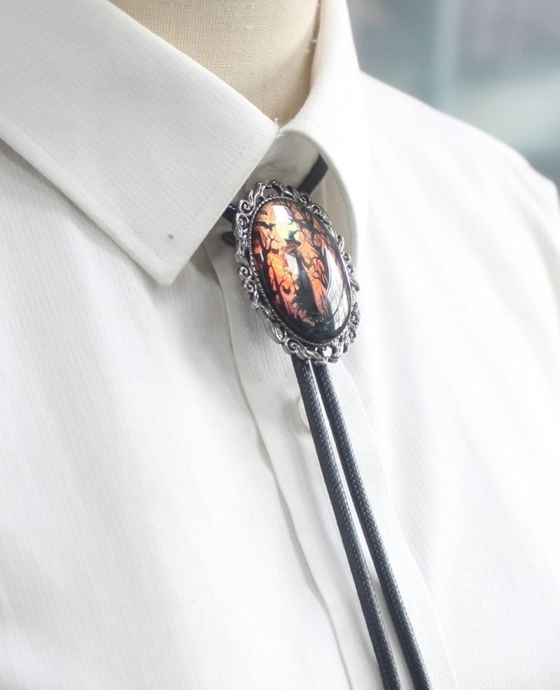 PEARLY JUN Bolo Tie for Women Men Flower Rose Western Cowboy Brown Leather Country Style String Vest Gifts - Image 5
